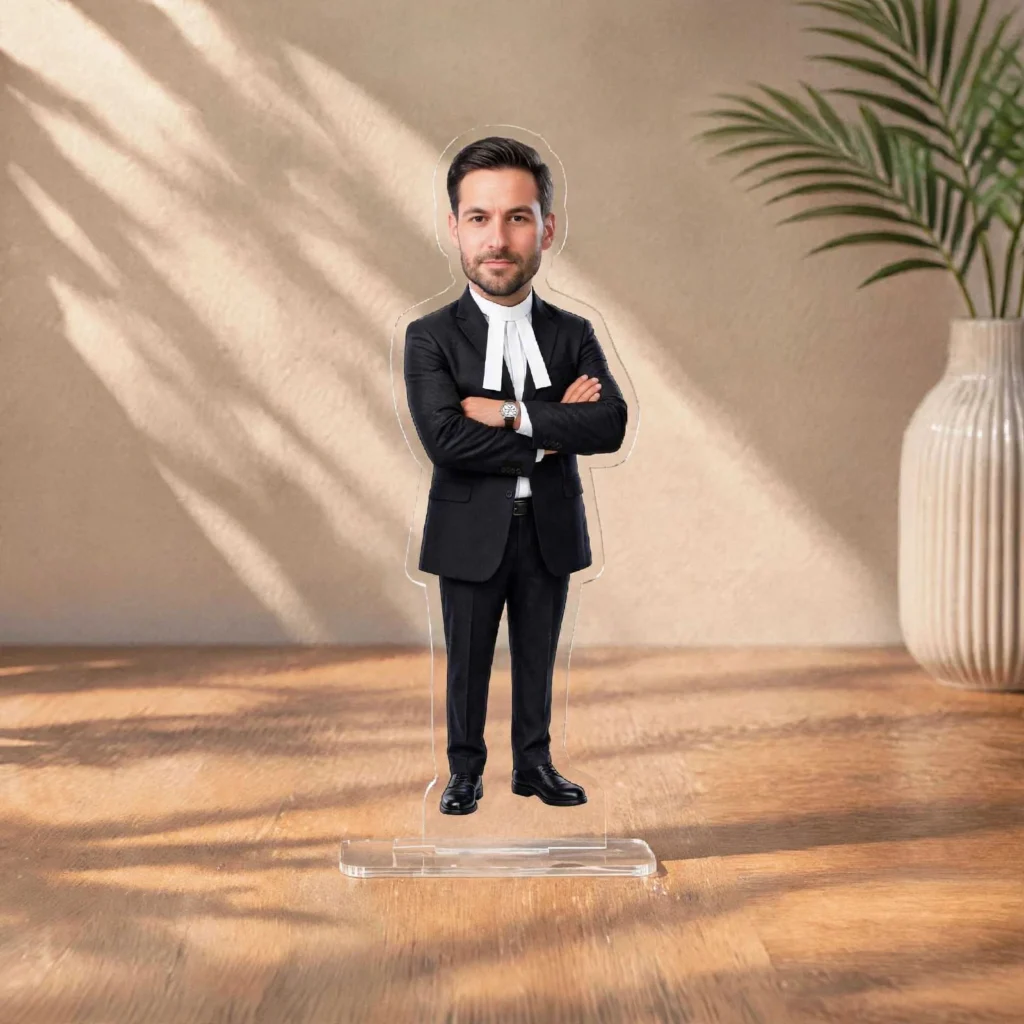 Personalized 3D Caricature Acrylic Desk Standee – Professional Collection
