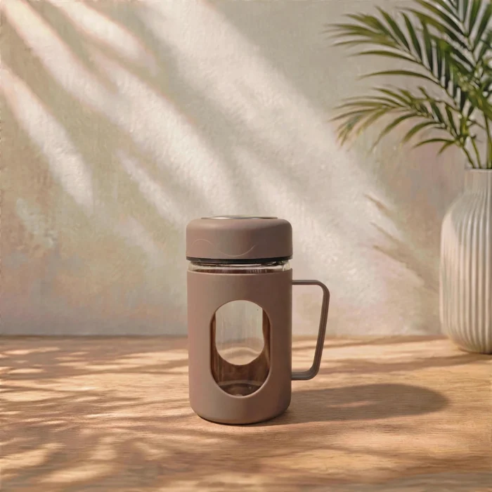 Coffee Tumbler Glass Mug With Handle - Borosilicate Coffee Tumbler With Silicone Sleeve And Lid