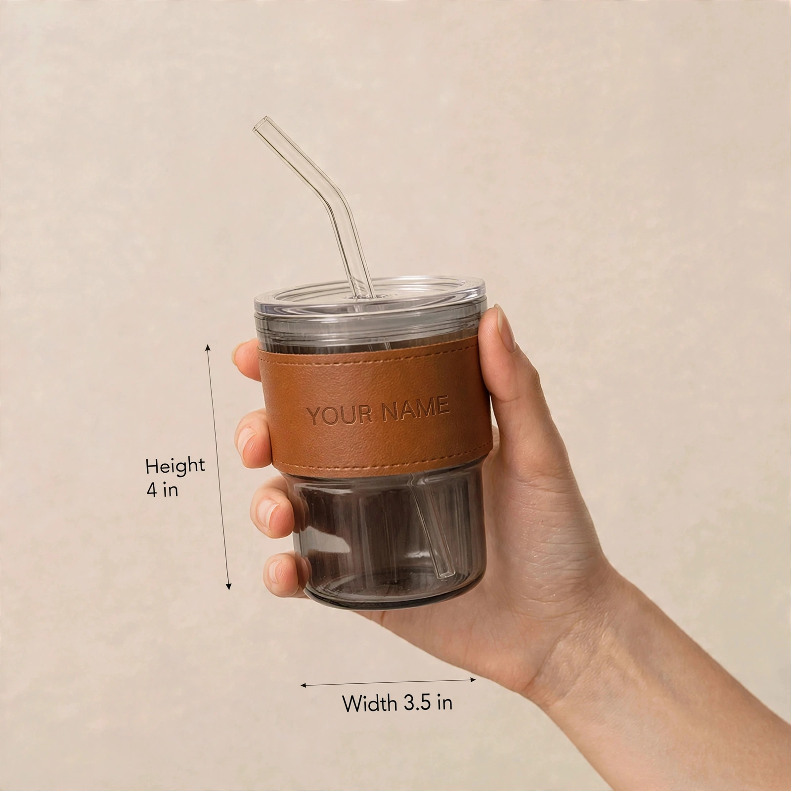 Ripple Glass Tumbler With Lid And Glass Straw Set - Borosilicate Aesthetic Iced Coffee Tumbler Set Of 2 Shades - Image 2