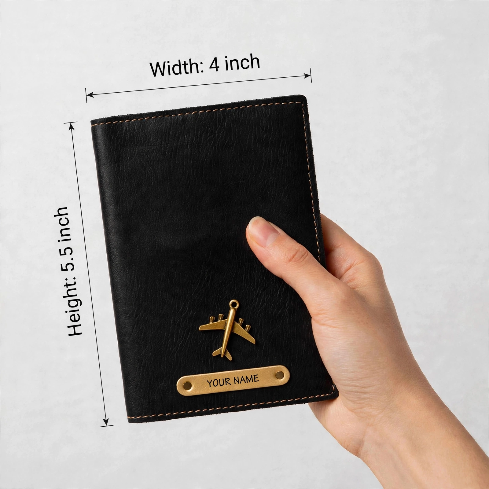 Personalized Passport Pouch - Custom Name Passport Cover With Aeroplane Charm - Image 2