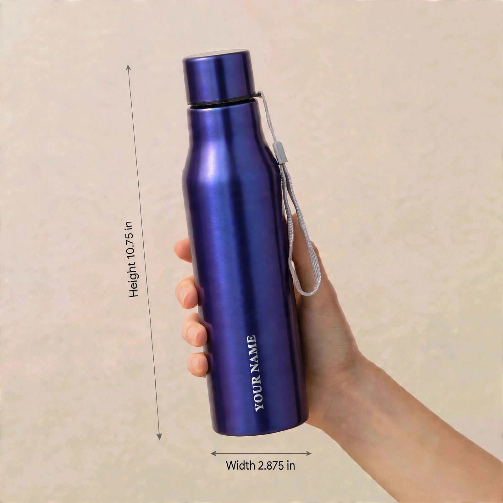 Personalized Bottle 1L With Laser Engraving - Premium 304 Stainless Steel Bottle Set With Lanyard - Image 2