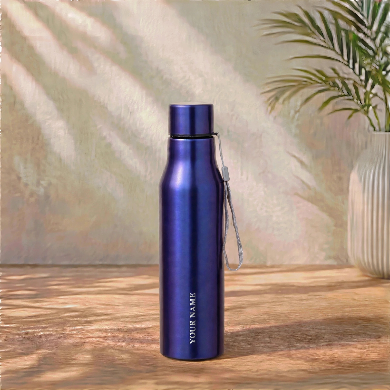 Personalized Bottle 1L With Laser Engraving - Premium 304 Stainless Steel Bottle Set With Lanyard
