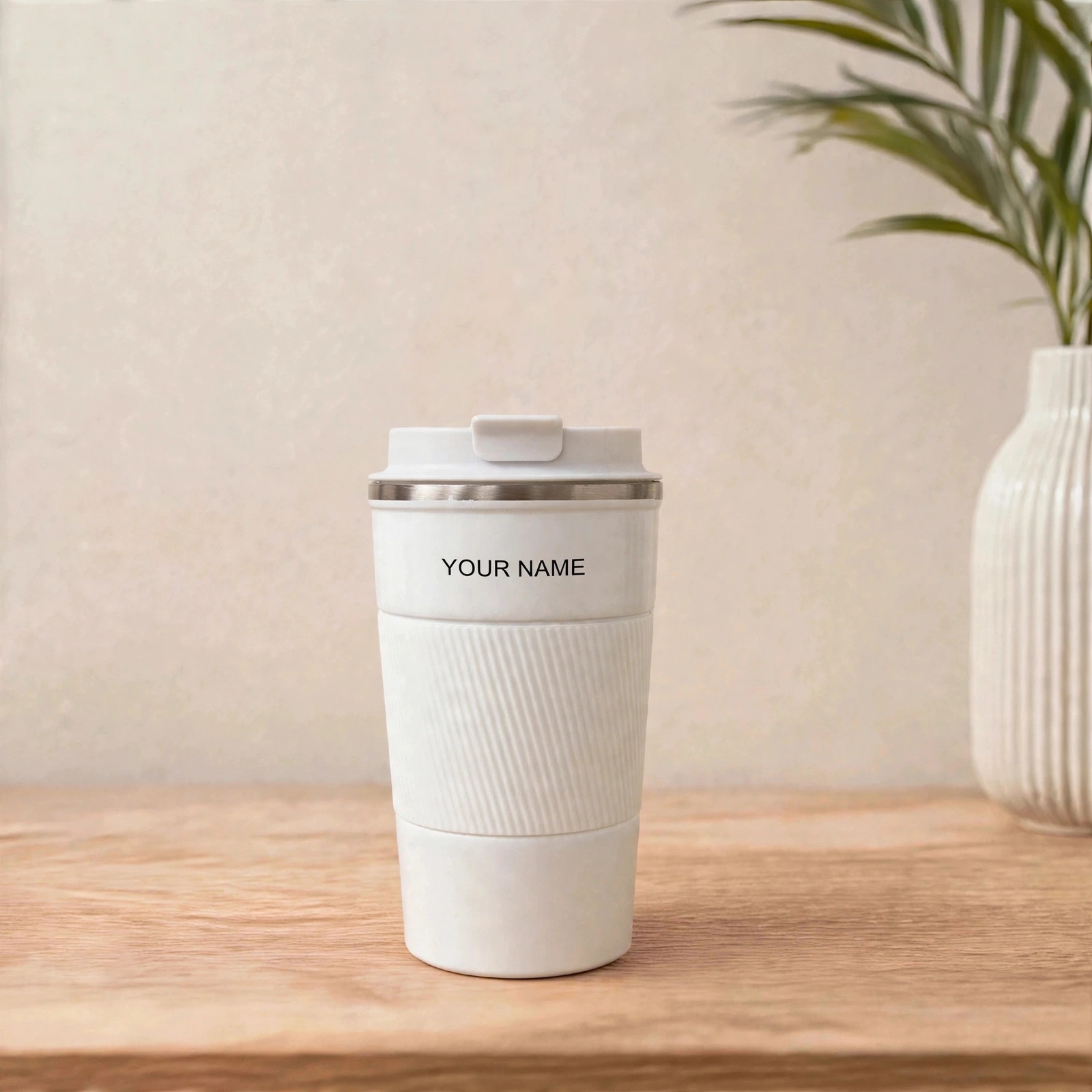 Personalized Coffee Mug With Custom Name Engraving - Premium Insulated Coffee Mug With Secure Sip Lid