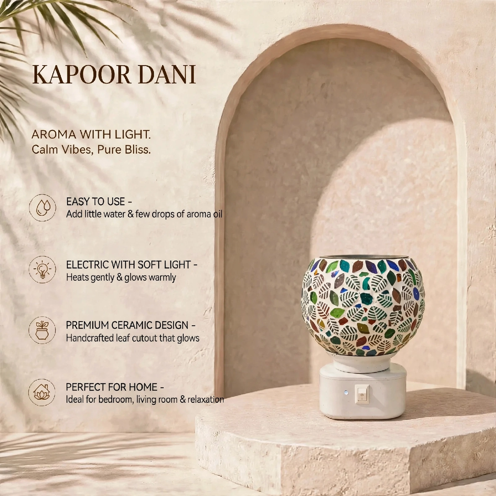 Kapoor Dani - Electric Ceramic Aroma Diffuser With Soft Light For Home - Image 4
