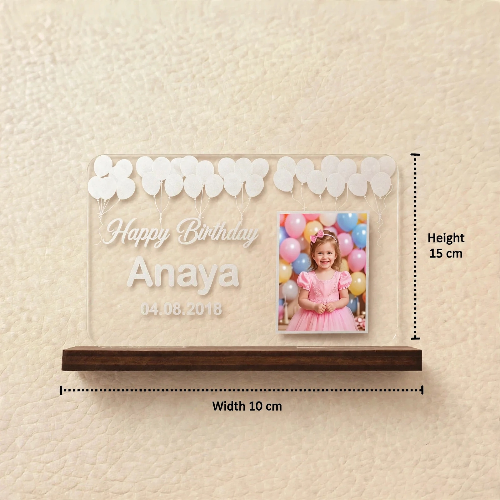 Acrylic Nameplate On Desk With Light And Without Light - Personalized Acrylic Desk Nameplate With Wooden Base - Image 2