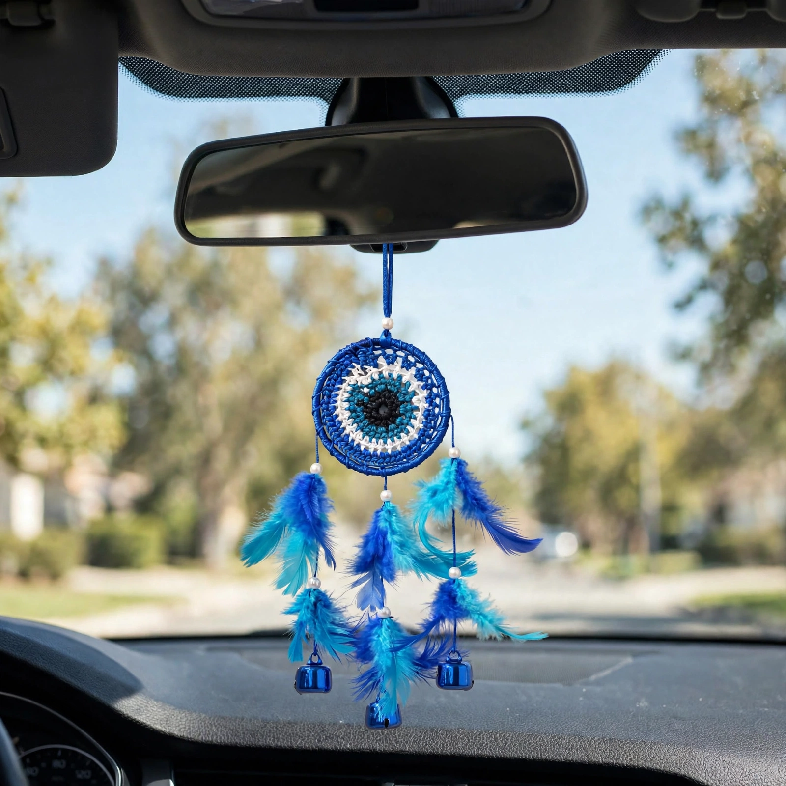 Wind Chime - Evil Eye Dreamcatcher Crochet Wind Chime Wall Hanging - Image 4
