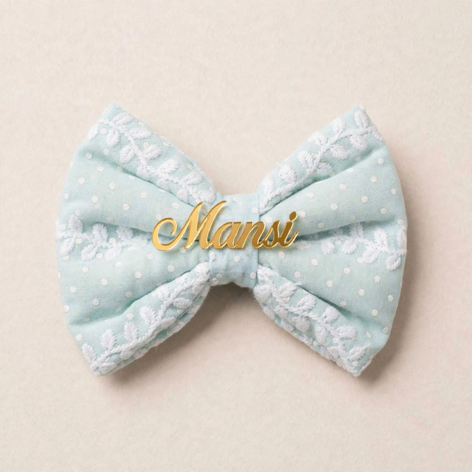 Kids Hair Accessories With Name - Personalized Pearl Bow Clip With Custom Name