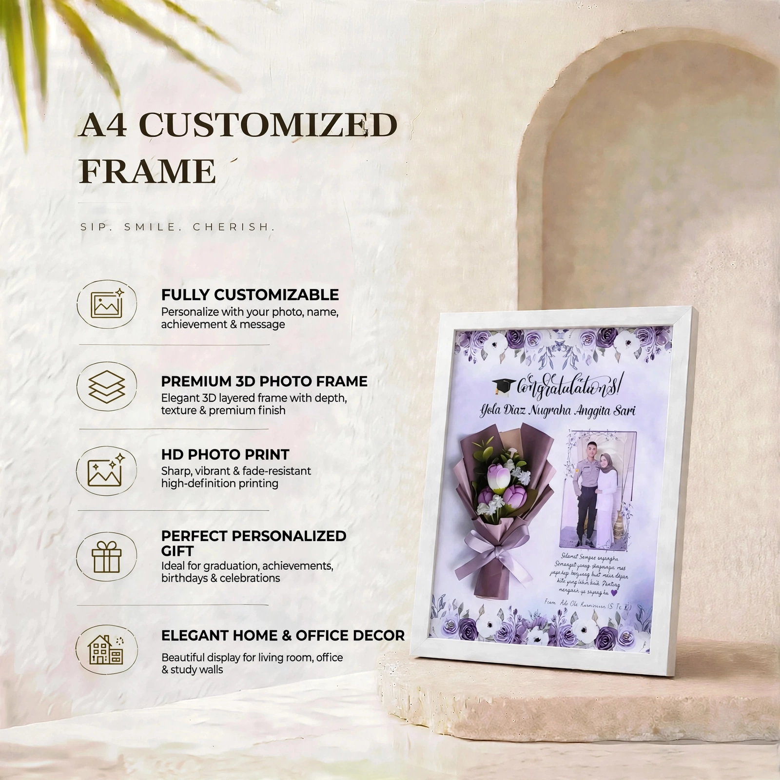 A4 Customized Frame - Fully Customized HD Photo Print Frame With Premium Quality - Image 3