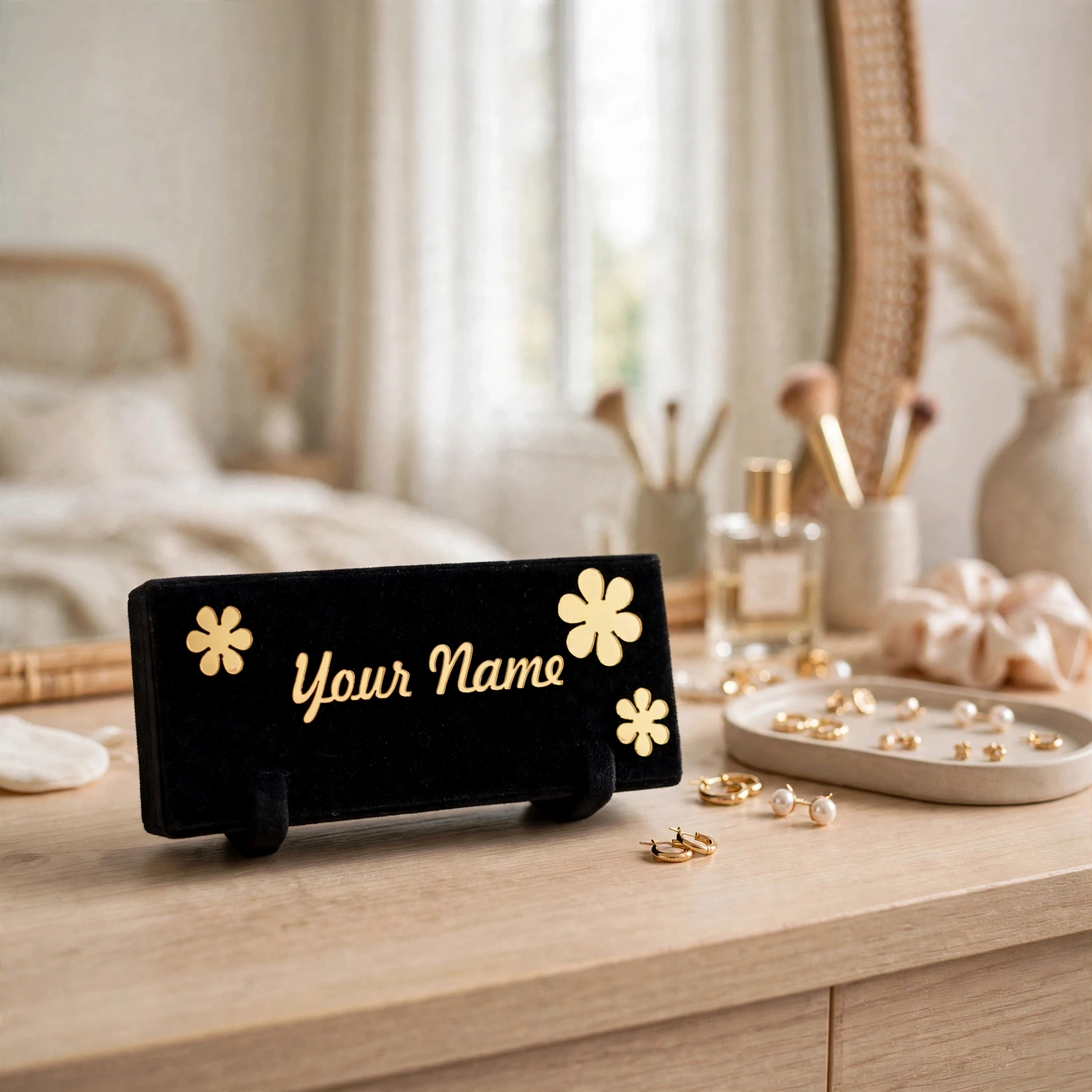 Ear Rings Set With Box - Personalized Velvet Earrings Storage Box With 12 Pairs Stylish Earrings - Image 4