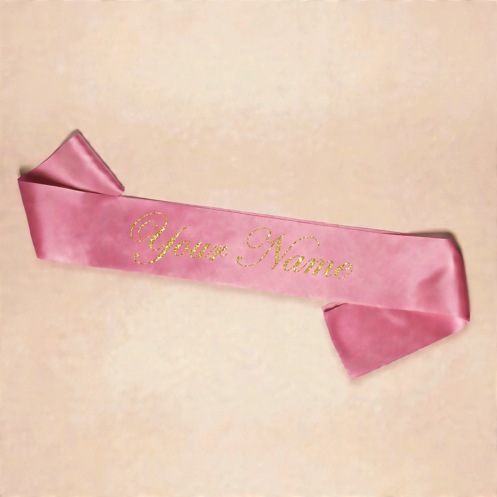 Pink And White Sash - Personalized Satin Sash With Custom Name
