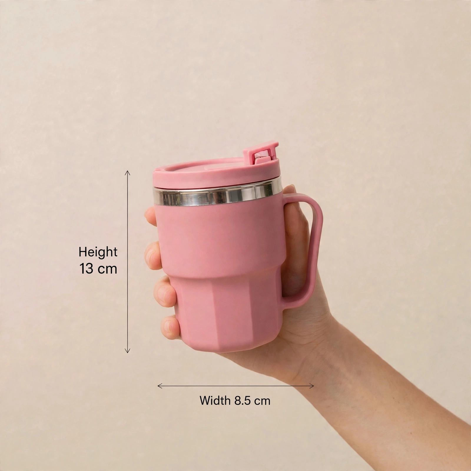 Personalized Coffee Mug - Premium Stainless Steel Travel Mug With Lid And Handle - Image 2
