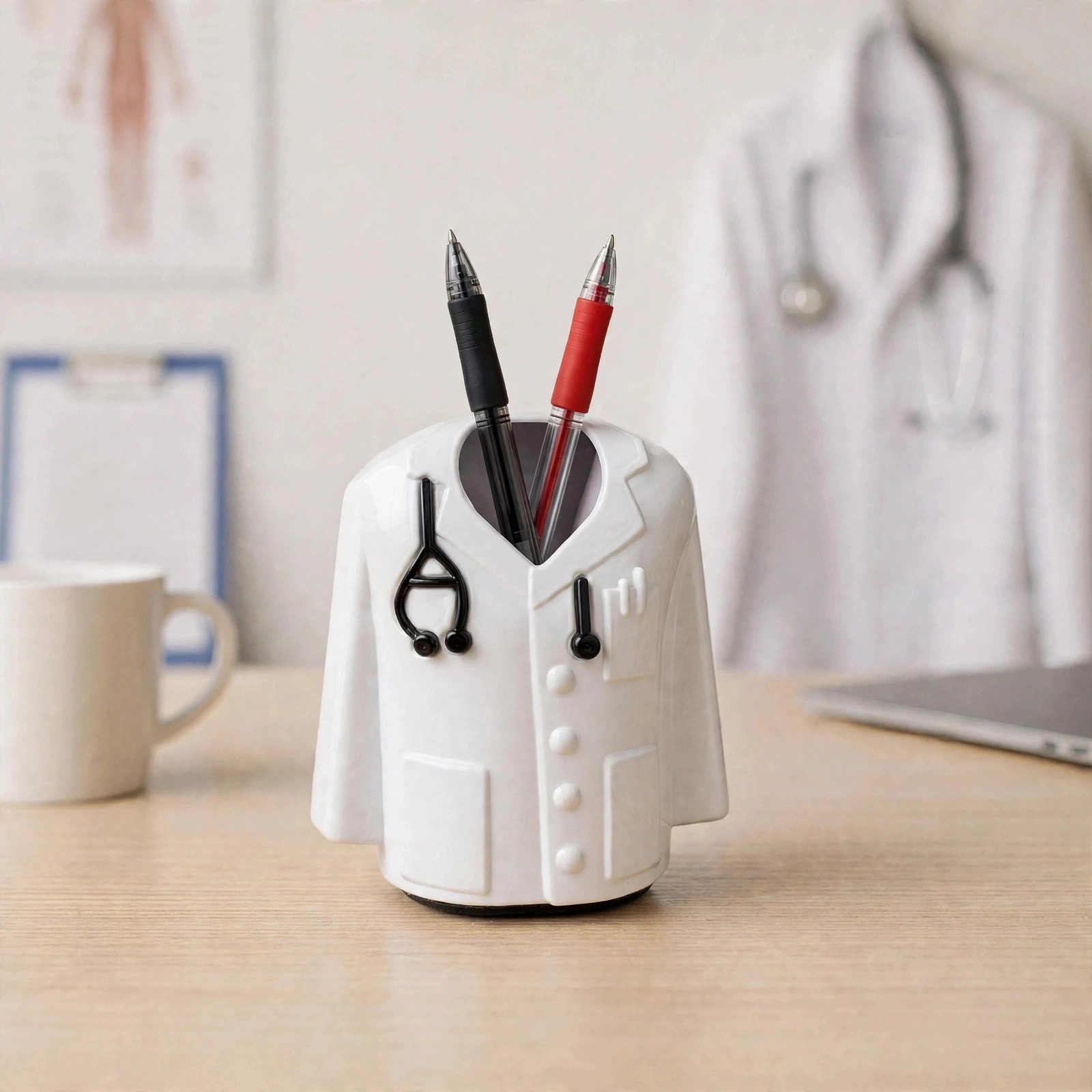 Doctor Pen Holder - Premium Elegance Doctor Coat Pen Holder With Stethoscope Detail - Image 4