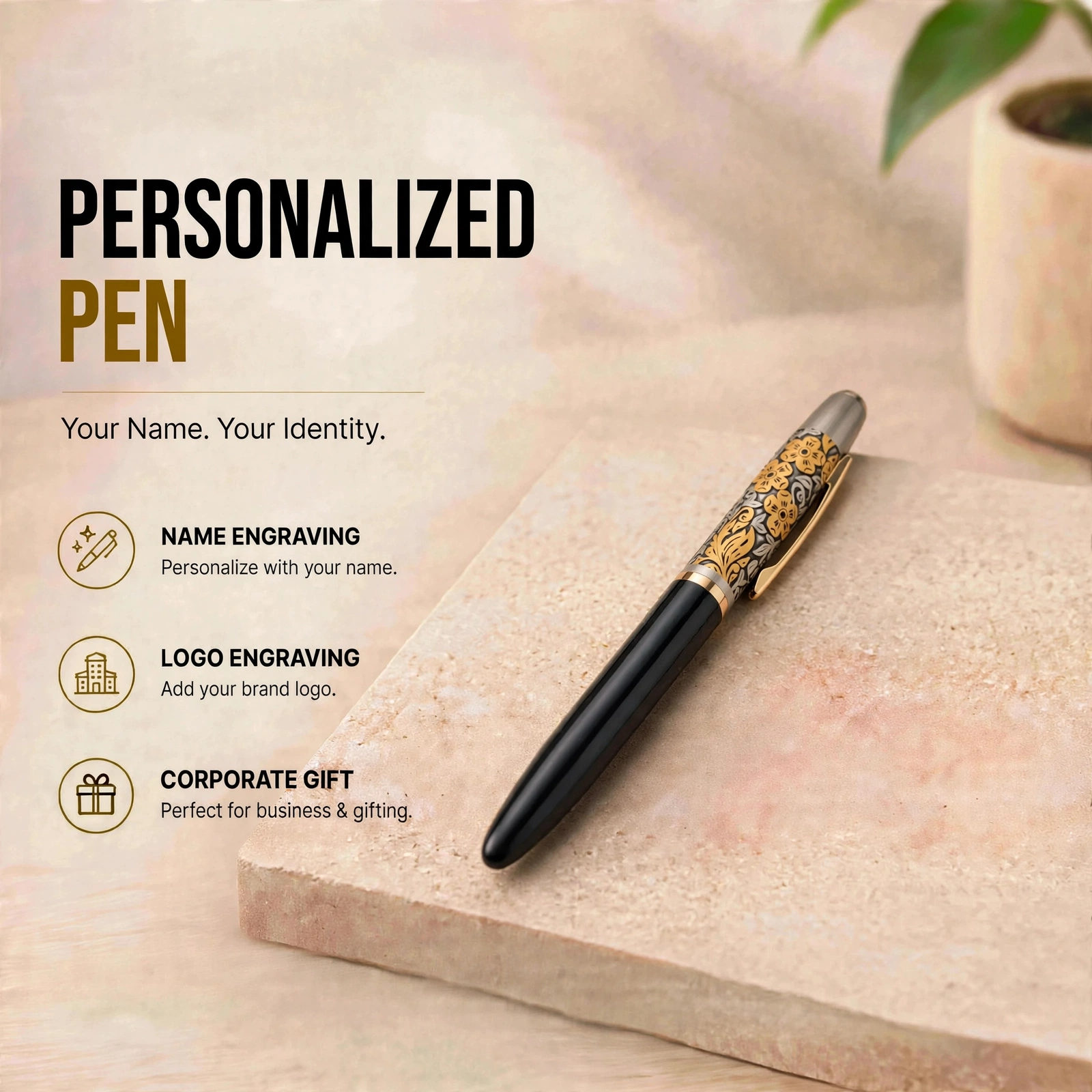 Luxury Designer Ball Pen Set - Premium Metal Pen With Unique Pattern Design - Image 3