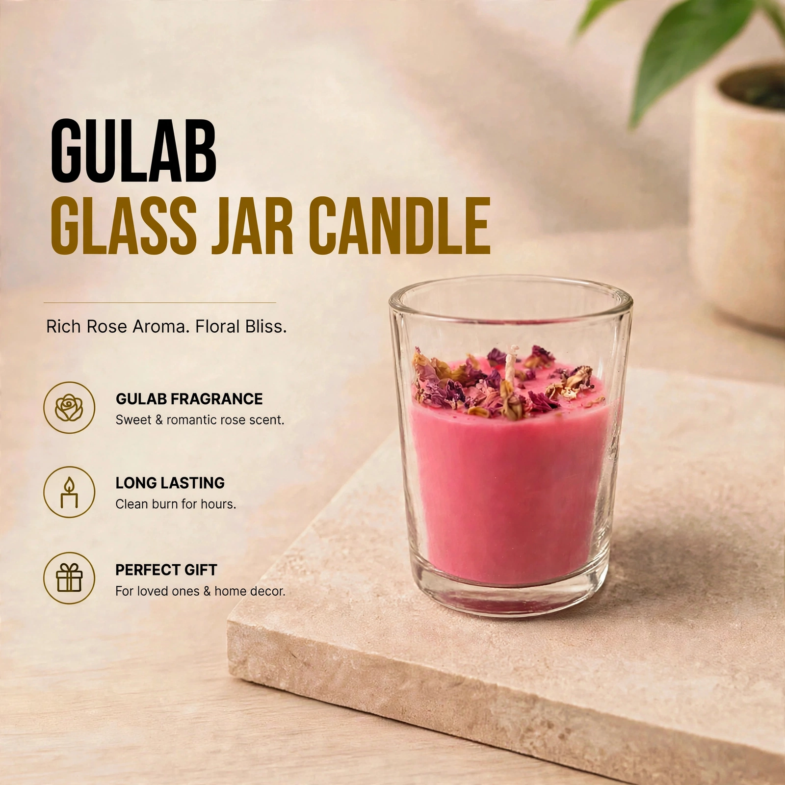 Aromatic Glass Jar Candle Set - Premium Scented Soy Wax Candle With Decorative Top - Image 3