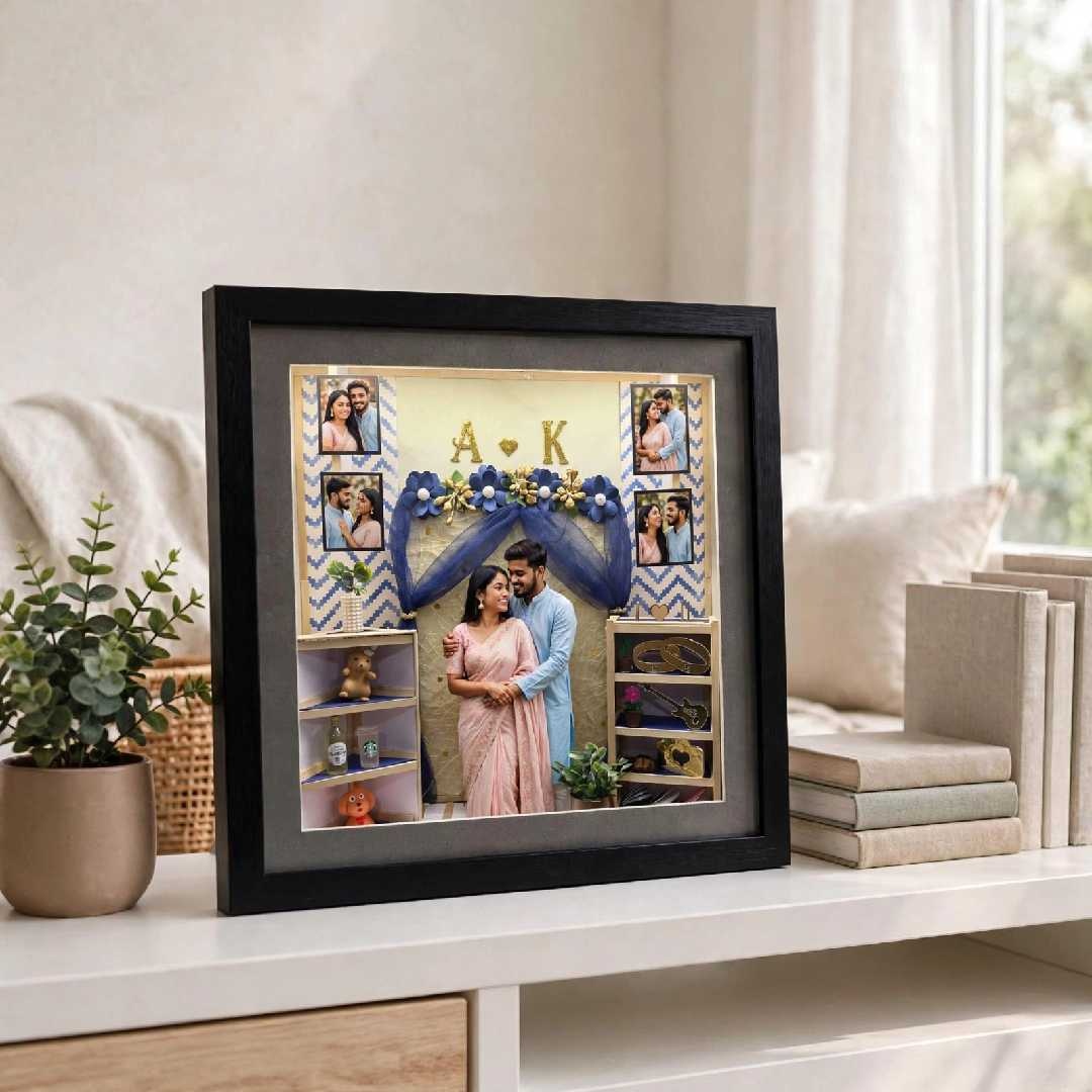 Personalized Miniature 3D Frame - Custom Photo Miniature Box Frame With Lights - Image 4