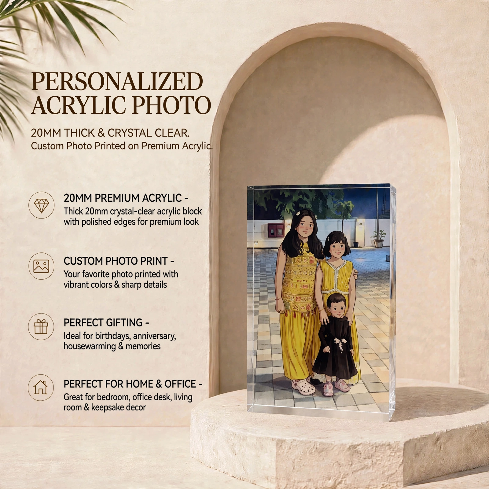 20 mm Acrylic Photo - 20 mm Thick Crystal Clear Personalized Acrylic Photo Block With Custom Photo Print - Image 3
