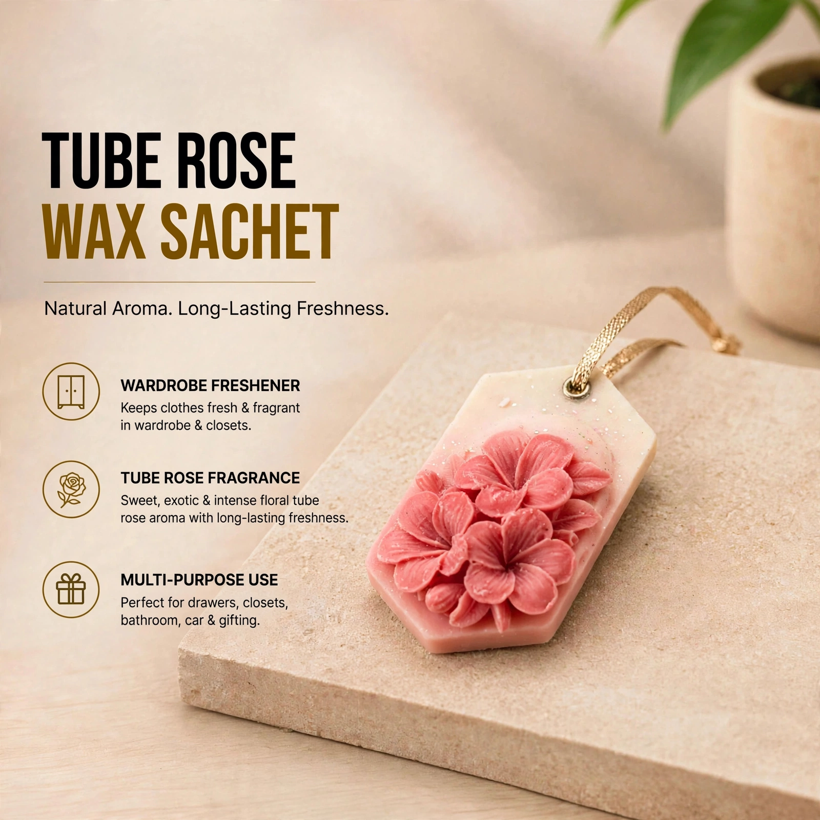 Wax Sachets Set of 2 | Natural Fragrance Sachet Set For Wardrobe - Image 3