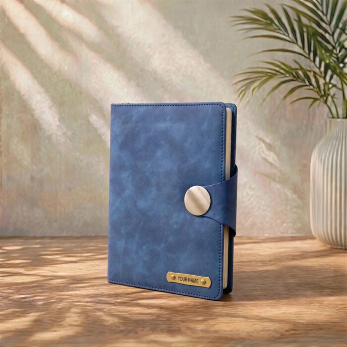 Personalized Name Diary with Custom Engraved Plate - A5 Premium Leather Diary for Office and Gifting