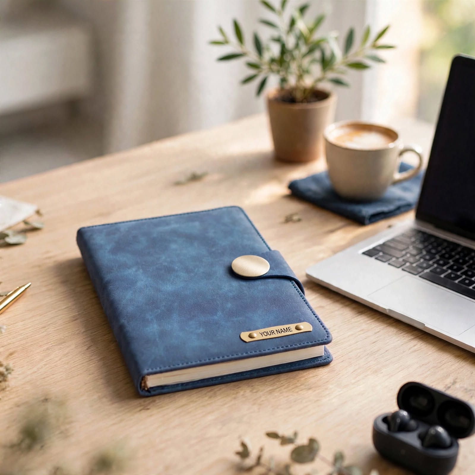 Personalized Name Diary with Custom Engraved Plate - A5 Premium Leather Diary for Office and Gifting - Image 4