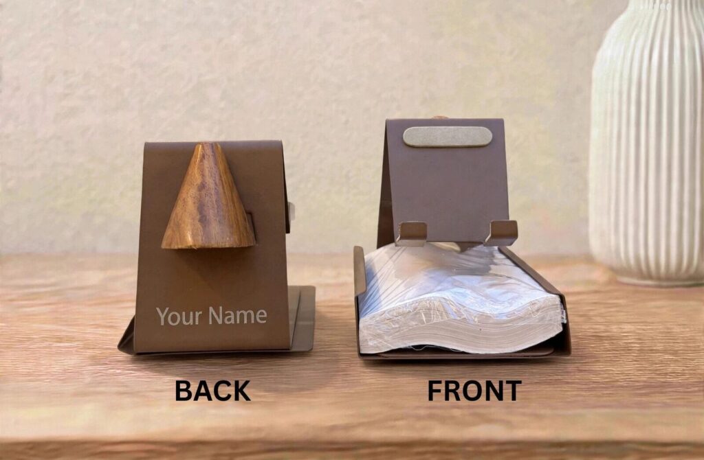 Personalized Phone Stand – Custom Name Engraving & Durable Metal Mobile Stand With Desk Organizer